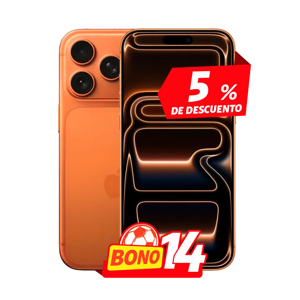 iPhone 17 Pro Max naranja con tecnología 5G y diseño premium en Claro Guatemala