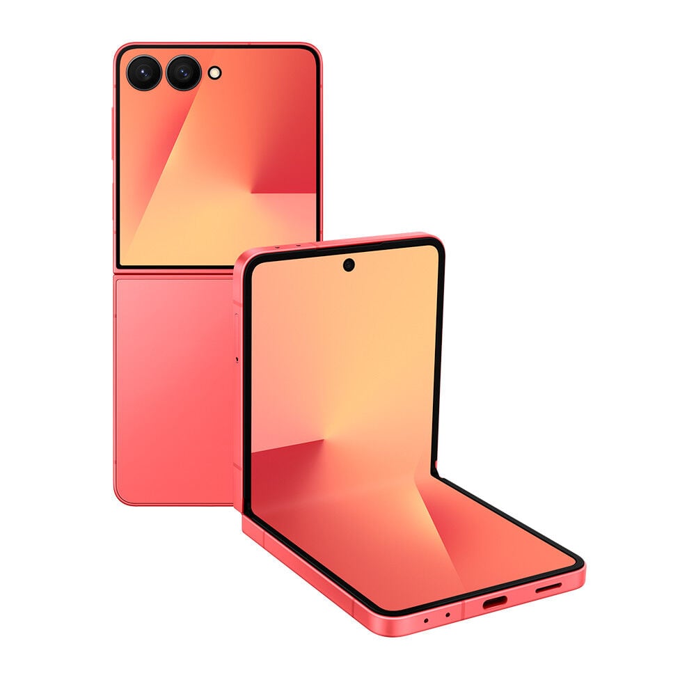 Samsung Z Flip7 color rojo con diseño plegable y tecnología 5G disponible en Claro Guatemala