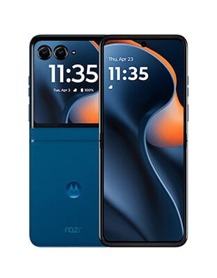 Motorola Razr 60 azul con diseño icónico flexible | Tienda en